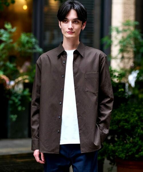 DRESSTERIOR/ドレステリア 200双糸 ブロード レギュラーシャツ ブラウン(043) 94(LL) DRESSTERIOR/ドレステリア 200双糸 ブロード レギュラーシャツ ブラウン(043) 94(LL)