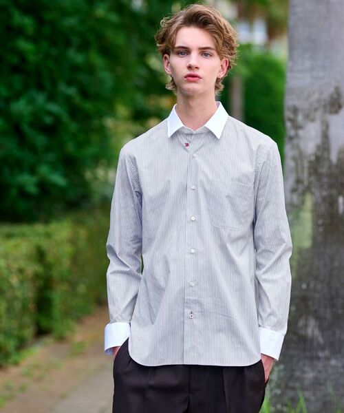DRESSTERIOR / ドレステリア シャツ・ブラウス | レギュラーカラークレリック ストライプドレスシャツ | 詳細3
