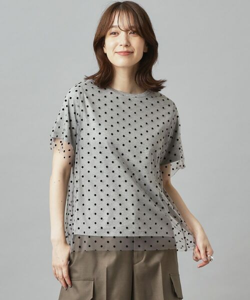 DRESSTERIOR / ドレステリア Tシャツ | 【洗える／シアー素材】ドットチュールレイヤードTシャツ | 詳細13