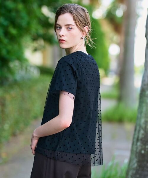 DRESSTERIOR / ドレステリア Tシャツ | 【洗える／シアー素材】ドットチュールレイヤードTシャツ | 詳細3