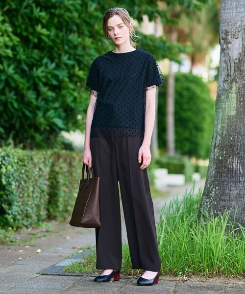 DRESSTERIOR / ドレステリア Tシャツ | 【洗える／シアー素材】ドットチュールレイヤードTシャツ | 詳細4