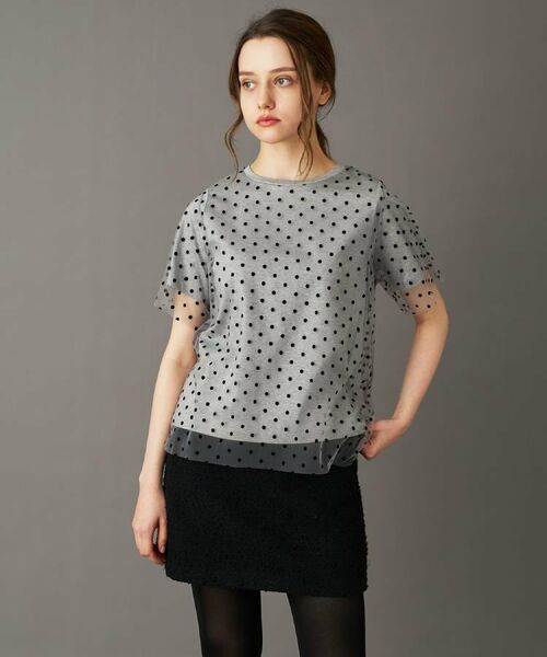 DRESSTERIOR / ドレステリア Tシャツ | 【洗える／シアー素材】ドットチュールレイヤードTシャツ | 詳細5