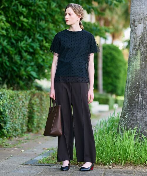 DRESSTERIOR / ドレステリア Tシャツ | 【洗える／シアー素材】ドットチュールレイヤードTシャツ | 詳細7