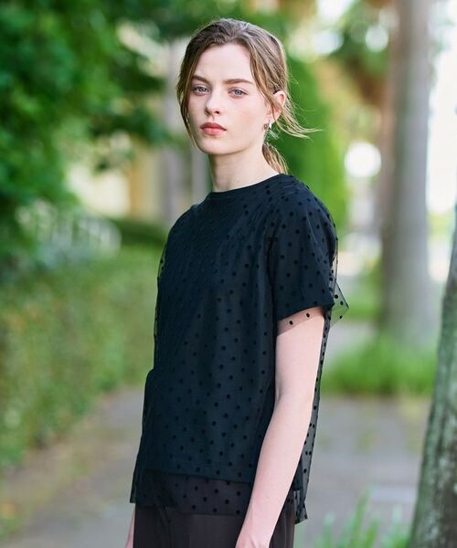 DRESSTERIOR / ドレステリア Tシャツ | 【洗える／シアー素材】ドットチュールレイヤードTシャツ | 詳細8