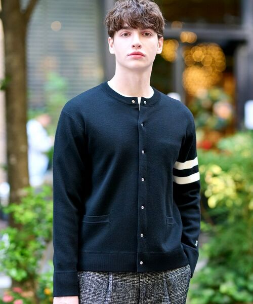 DRESSTERIOR/ドレステリア ウォッシャブル アームライン ラウンドカーディガン ブラック(019) 94(LL) DRESSTERIOR/ドレステリア ウォッシャブル アームライン ラウンドカーディガン ブラック(019) 94(LL)