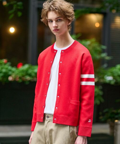 DRESSTERIOR/ドレステリア ウォッシャブル アームライン ラウンドカーディガン レッド(062) 92(L) DRESSTERIOR/ドレステリア ウォッシャブル アームライン ラウンドカーディガン レッド(062) 92(L)