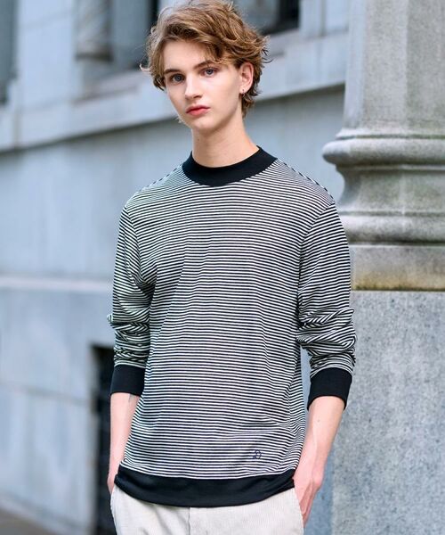 DRESSTERIOR / ドレステリア カットソー | モックネック ボーダーカットソー(ブラック(319))