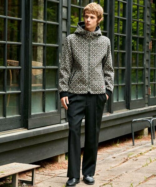 DRESSTERIOR / ドレステリア レザーブルゾン・ジャケット | オーバーラップサークル ウールジャカードパーカー | 詳細1