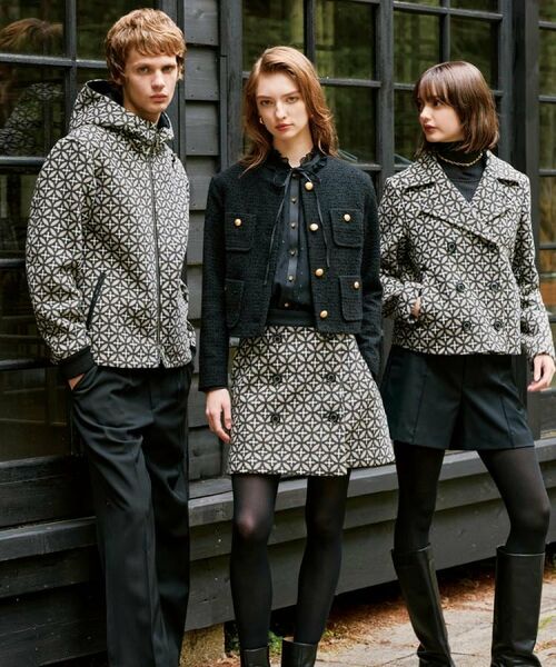 DRESSTERIOR / ドレステリア レザーブルゾン・ジャケット | オーバーラップサークル ウールジャカードパーカー | 詳細2