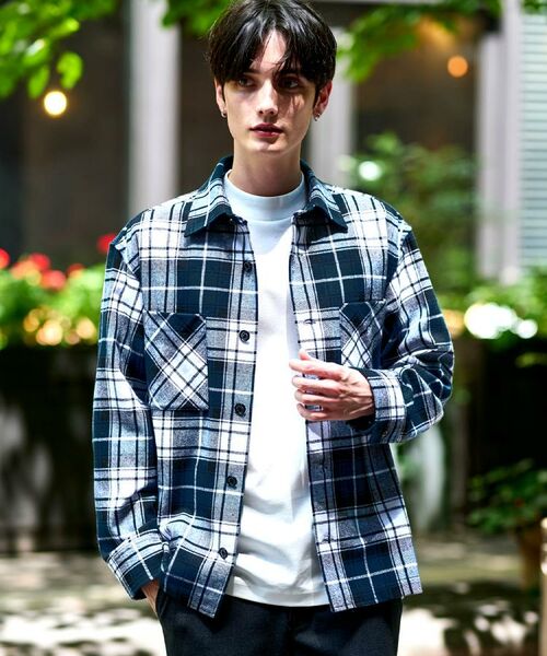 DRESSTERIOR/ドレステリア タータンチェック CPOシャツブルゾン ネイビー(294) 92(L) DRESSTERIOR/ドレステリア タータンチェック CPOシャツブルゾン ネイビー(294) 92(L)