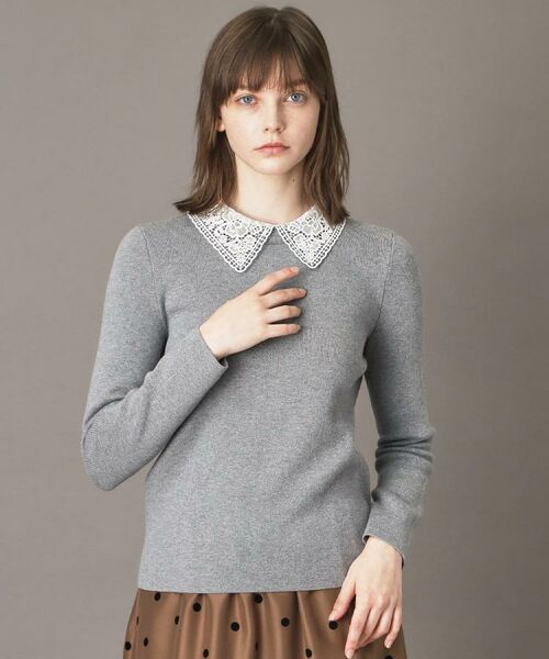 DRESSTERIOR / ドレステリア ニット・セーター | 2WAYレースカラーニット(チャコールグレー(013))