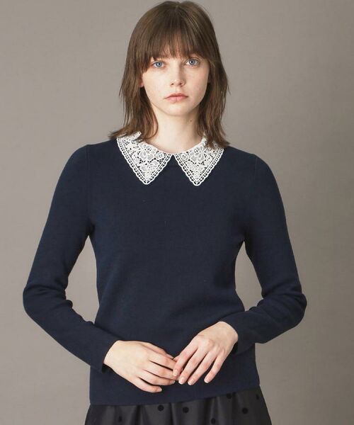 DRESSTERIOR / ドレステリア ニット・セーター | 2WAYレースカラーニット(ネイビー(094))