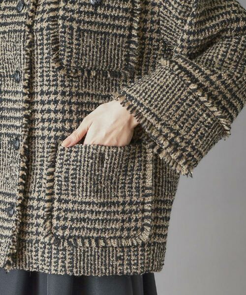 DRESSTERIOR / ドレステリア ノーカラージャケット | グレンチェックツイードショートコート | 詳細15