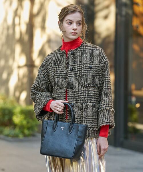 DRESSTERIOR / ドレステリア ノーカラージャケット | グレンチェックツイードショートコート | 詳細3