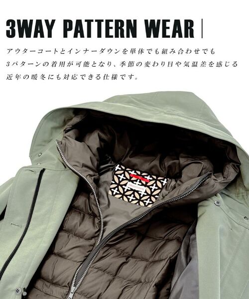 DRESSTERIOR / ドレステリア ダウンジャケット・ベスト | 【3WAY/撥水素材/インナー付/Safari12月号/Begin12月号掲載】3WAYダウンコート | 詳細1