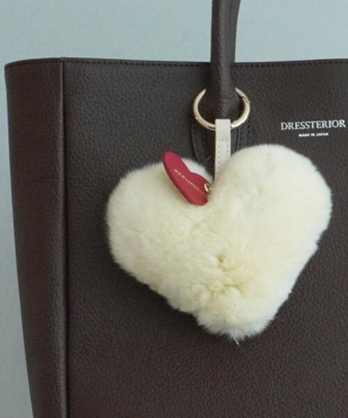 DRESSTERIOR / ドレステリア キーホルダー・ストラップ | ラビットファーハートチャーム（オフホワイト(003)）
