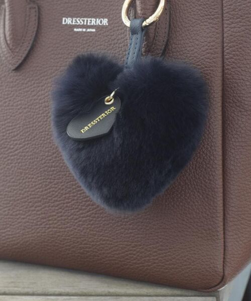 DRESSTERIOR / ドレステリア キーホルダー・ストラップ | ラビットファーハートチャーム（ネイビー(094)）