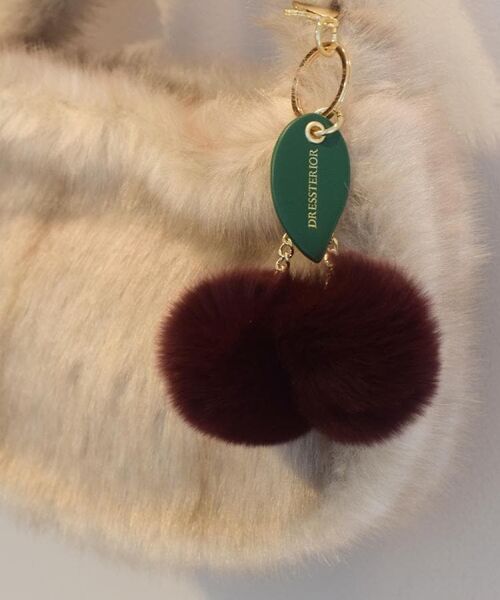 DRESSTERIOR / ドレステリア キーホルダー・ストラップ | ラビットファーチェリーチャーム（ブラウン(044)）