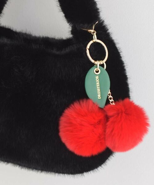 DRESSTERIOR / ドレステリア キーホルダー・ストラップ | ラビットファーチェリーチャーム（レッド(063)）