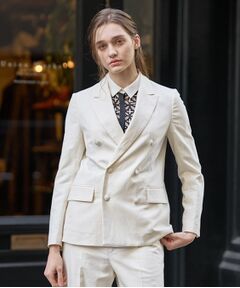 DRESSTERIOR / ドレステリア テーラードジャケット | リネンブレンドWブレストジャケット