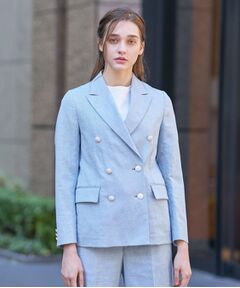 DRESSTERIOR / ドレステリア テーラードジャケット | リネンブレンドWブレストジャケット