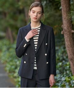 DRESSTERIOR / ドレステリア テーラードジャケット | リネンブレンドWブレストジャケット