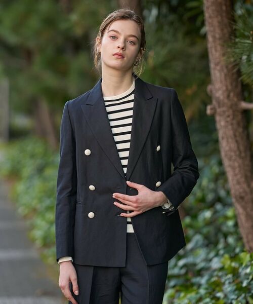 DRESSTERIOR / ドレステリア テーラードジャケット | リネンブレンドWブレストジャケット | 詳細1