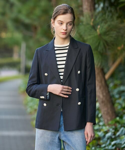 DRESSTERIOR / ドレステリア テーラードジャケット | リネンブレンドWブレストジャケット | 詳細4