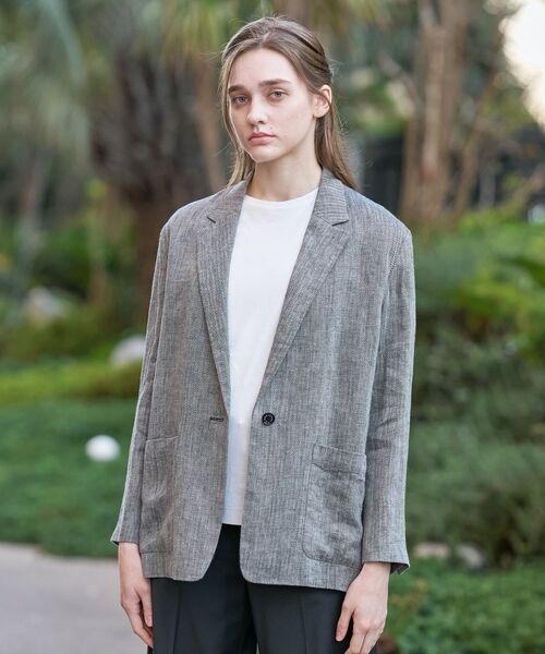 DRESSTERIOR / ドレステリア テーラードジャケット | ウォッシャブルリネンライトジャケット(ブラック(419))