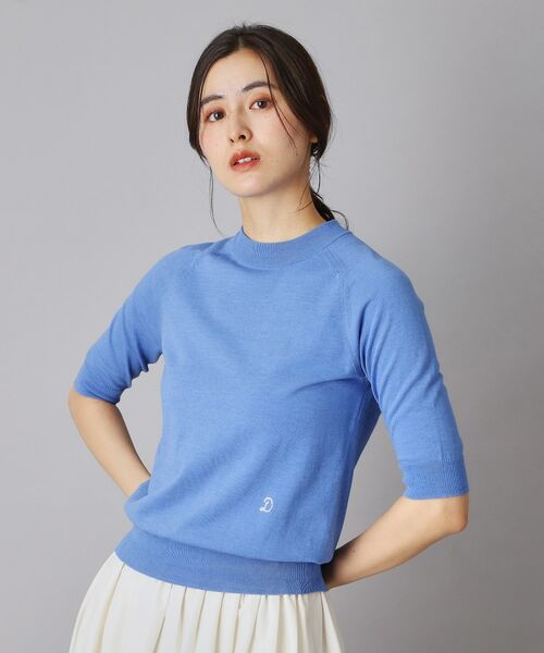 DRESSTERIOR / ドレステリア ニット・セーター | コットンシルクハーフスリーブニット（ブルー(093)）