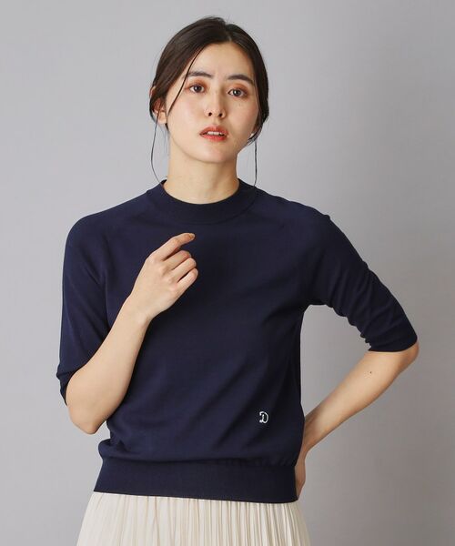 DRESSTERIOR / ドレステリア ニット・セーター | コットンシルクハーフスリーブニット（ネイビー(094)）