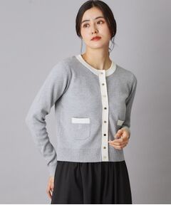 DRESSTERIOR / ドレステリア カーディガン・ボレロ | ウォッシャブルコットンカシミヤ配色カーディガン