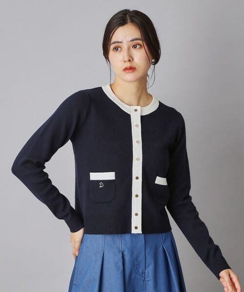 DRESSTERIOR / ドレステリア カーディガン・ボレロ | ウォッシャブルコットンカシミヤ配色カーディガン | 詳細13