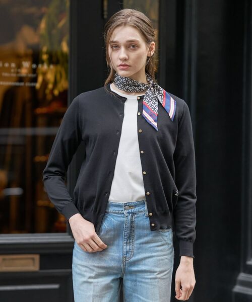 DRESSTERIOR / ドレステリア カーディガン・ボレロ | コットンシルククルーネックカーディガン（ブラック(019)）