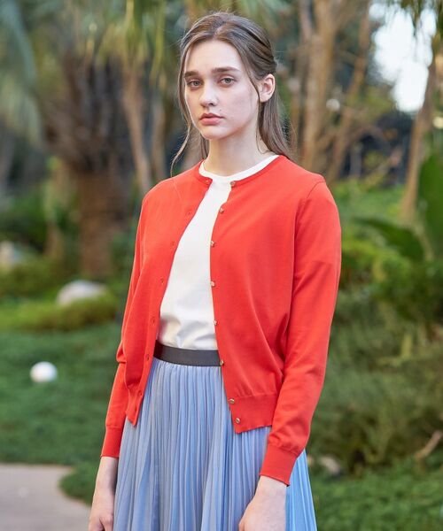 DRESSTERIOR / ドレステリア カーディガン・ボレロ | コットンシルククルーネックカーディガン(レッド(062))