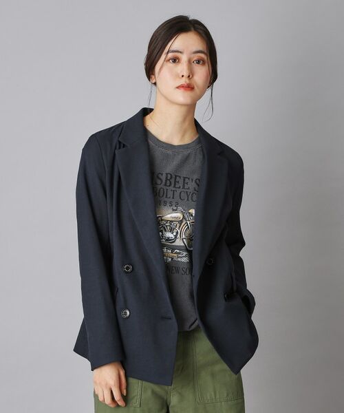 DRESSTERIOR / ドレステリア テーラードジャケット | リネンブレンドオックスダブルジャケット（ネイビー(094)）