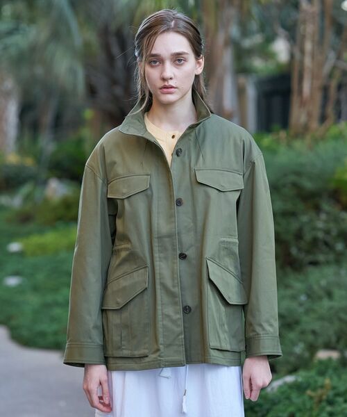 DRESSTERIOR / ドレステリア レザーブルゾン・ジャケット | コンパクトコットンミリタリーブルゾン（オリーブグリーン(026)）