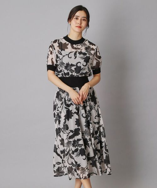 DRESSTERIOR / ドレステリア ロング・マキシ丈ワンピース | シアーフラワープリントワンピース（ベージュ(452)）