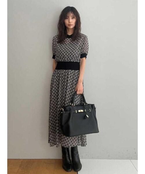 DRESSTERIOR / ドレステリア ロング・マキシ丈ワンピース | オーバーラップコンビハーフスリーブ | 詳細13