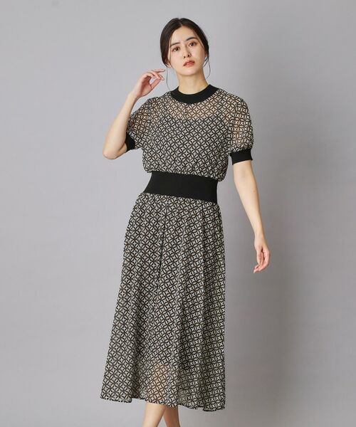 DRESSTERIOR / ドレステリア ロング・マキシ丈ワンピース | オーバーラップコンビハーフスリーブ | 詳細7