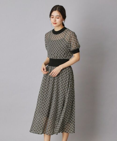 DRESSTERIOR / ドレステリア ロング・マキシ丈ワンピース | オーバーラップコンビハーフスリーブ | 詳細8