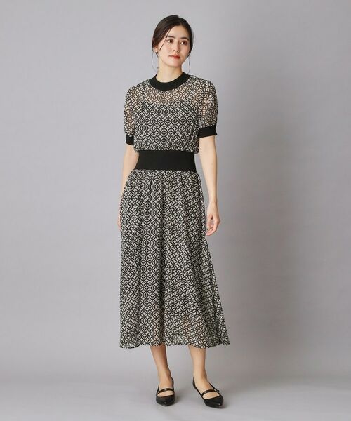 DRESSTERIOR / ドレステリア ロング・マキシ丈ワンピース | オーバーラップコンビハーフスリーブ | 詳細9