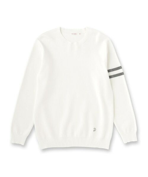 DRESSTERIOR / ドレステリア ニット・セーター | コットンスムース アームラインクルーネック（ホワイト(001)）