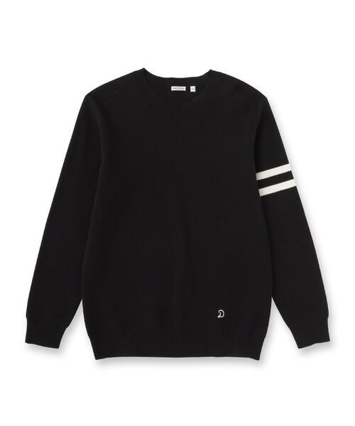DRESSTERIOR / ドレステリア ニット・セーター | コットンスムース アームラインクルーネック（ブラック(019)）