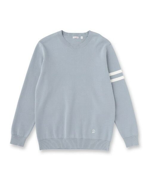 DRESSTERIOR / ドレステリア ニット・セーター | コットンスムース アームラインクルーネック（サックスブルー(090)）