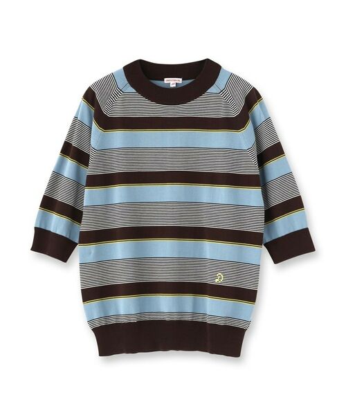 DRESSTERIOR / ドレステリア ニット・セーター | コットンシルクボーダーハーフスリーブニット | 詳細1