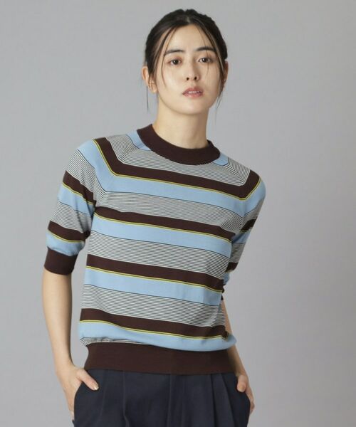 DRESSTERIOR / ドレステリア ニット・セーター | コットンシルクボーダーハーフスリーブニット | 詳細12