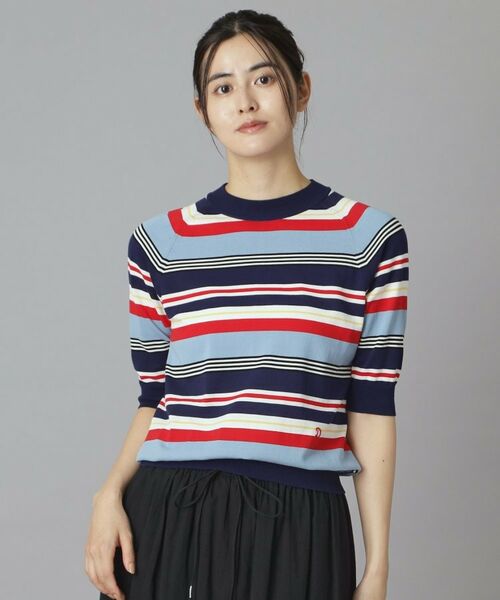 DRESSTERIOR / ドレステリア ニット・セーター | コットンシルクボーダーハーフスリーブニット | 詳細16