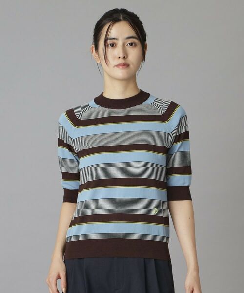 DRESSTERIOR / ドレステリア ニット・セーター | コットンシルクボーダーハーフスリーブニット | 詳細2