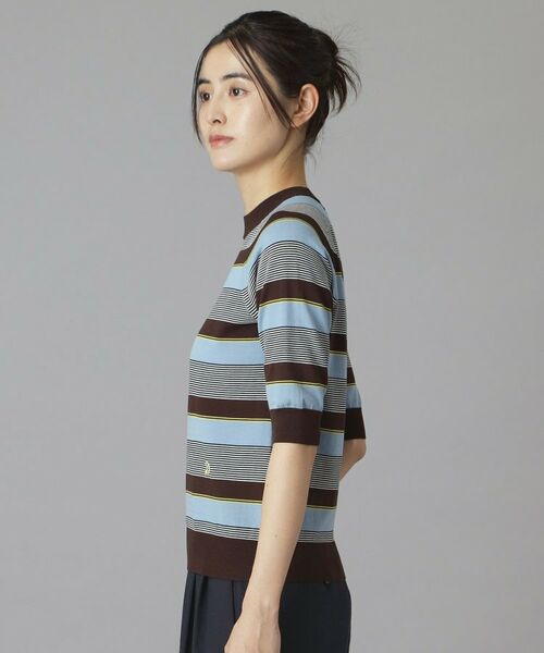 DRESSTERIOR / ドレステリア ニット・セーター | コットンシルクボーダーハーフスリーブニット | 詳細3